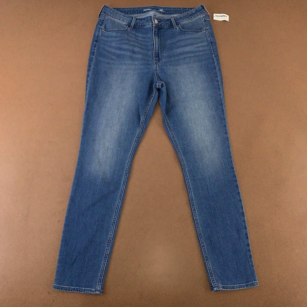 Old Navy Women's Size 14 Dark Wash Denim High-Waisted Wow Super-Skinny Jeans NWT